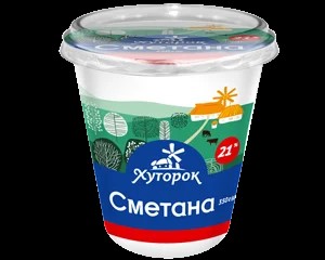 Сметана ХУТОРОК стакан пластиковий, 21%, 350г